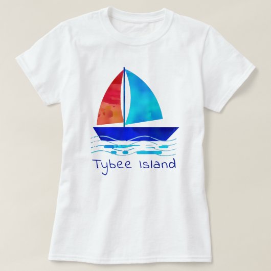 Tybee Island Georgia Urlaub Wasserfarbensegler T-Shirt (Design vorne)