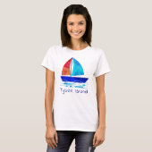 Tybee Island Georgia Urlaub Wasserfarbensegler T-Shirt (Vorne ganz)