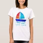 Tybee Island Georgia Urlaub Wasserfarbensegler T-Shirt (Vorderseite)
