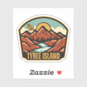 Tybee Island, Georgien Aufkleber (Blatt)