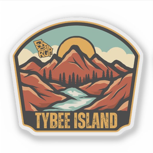 Tybee Island, Georgien Aufkleber (Vorderseite)