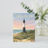Tybee Island Leuchtturm Postkarte (Stehend Vorderseite)