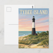 Tybee Island Leuchtturm Postkarte (Vorne/Hinten)