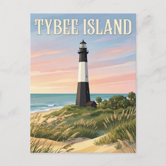 Tybee Island Leuchtturm Postkarte (Vorderseite)