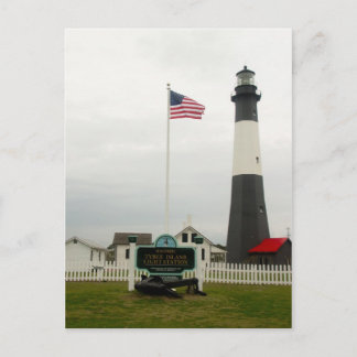 Tybee Island Lighthouse Georgia American Flag Postkarte