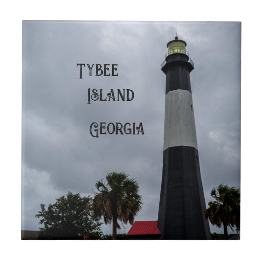 Tybee Island Lighthouse Georgia Fliese (Vorderseite)