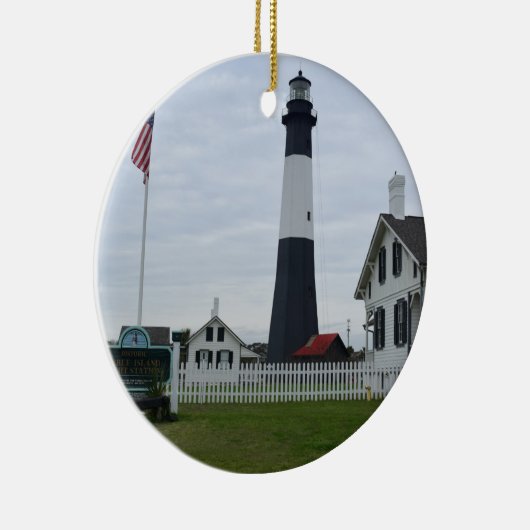 Tybee Island Lighthouse Keramik Ornament (Rechts)