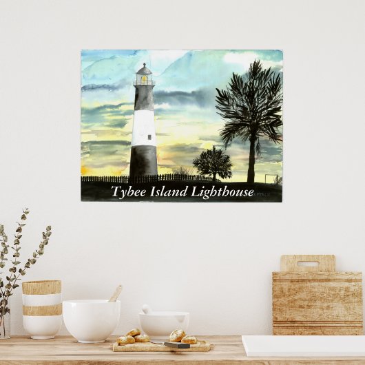 TYBEE Island Lighthouse Kunstgeschenke, ... Poster (Küche)