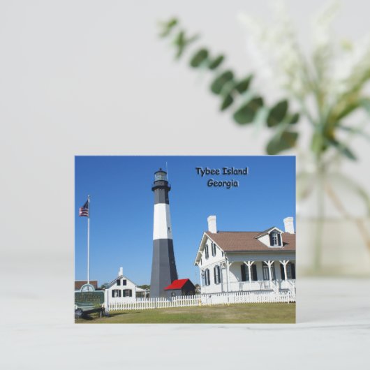 Tybee Island Lighthouse Postkarte (Stehend Vorderseite)