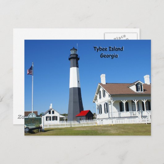 Tybee Island Lighthouse Postkarte (Vorne/Hinten)