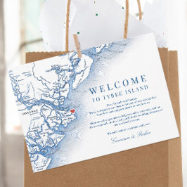 Tybee Island Navy Hochzeitstag Begrüßungsreise Dankeskarte