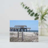 Tybee Island Pier Postcard Postkarte (Stehend Vorderseite)