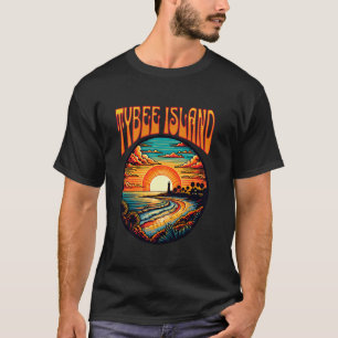 Tybee Island Sunset Iconic Leuchtturm und Küste T-Shirt