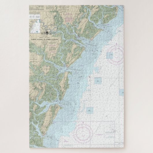 Tybee Island to Doboy Sound Nautical Chart 11509 Puzzle (Vertikal)