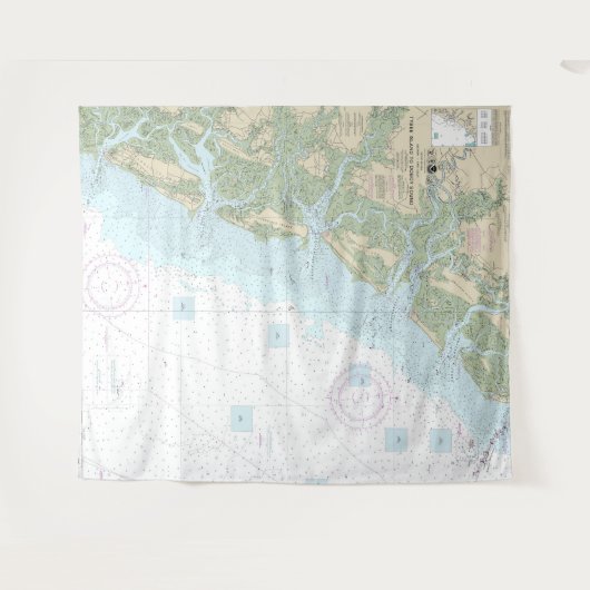 Tybee Island to Doboy Sound Nautical Chart 11509 Wandteppich (Vorderseite (Horizontal))