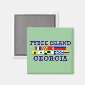 Tybee Island Wasserflagge - Square Magnet (Vorderseite/Rückseite)