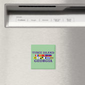 Tybee Island Wasserflagge - Square Magnet (In Situ (Geschirrspüler))