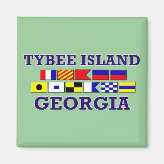 Tybee Island Wasserflagge - Square Magnet (Vorne)