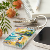 Tybee Island Watercolor Schlüsselanhänger (Vorderseite rechts)