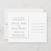 Tybee Island Wedding Kapelle Save the Date Einladung (Rückseite)