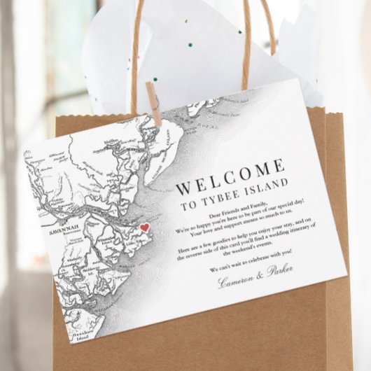 Tybee Island Wedding Welcome Itinerary Dankeskarte