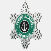 Tybeene Insel Georgien Schneeflocken Zinn-Ornament (Rechts)