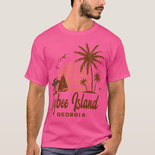 Tybeinsel Georgia Seaside Vintag Sunset T-Shirt (Vorderseite)