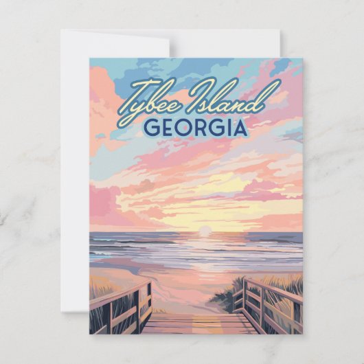 Tybeinsel Georgia Sunrise Beach Savannah Card (Vorderseite)