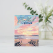 Tybeinsel Georgia Sunrise Beach Savannah Card (Stehend Vorderseite)