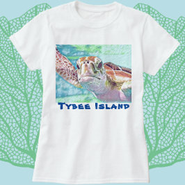 Tybeinsel Georgia Wasserfarbenschildkröte T-Shirt