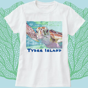 Tybeinsel Georgia Wasserfarbenschildkröte T-Shirt