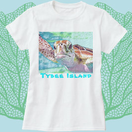 Tybeinsel Georgia Wasserfarbensee Schildkröte T -  T-Shirt