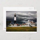 Tybeinsel-Leuchtturm Savanne Georgia Ozean sogar Postkarte (Vorne/Hinten)