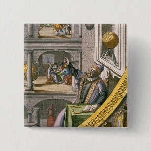Tycho Brahe (1546-1601) alterte 40, unter seinem Button