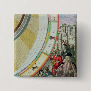 Tycho Brahe, Detail von einer Karte, die seins Button