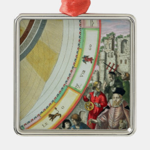 Tycho Brahe, Detail von einer Karte, die seins Ornament Aus Metall