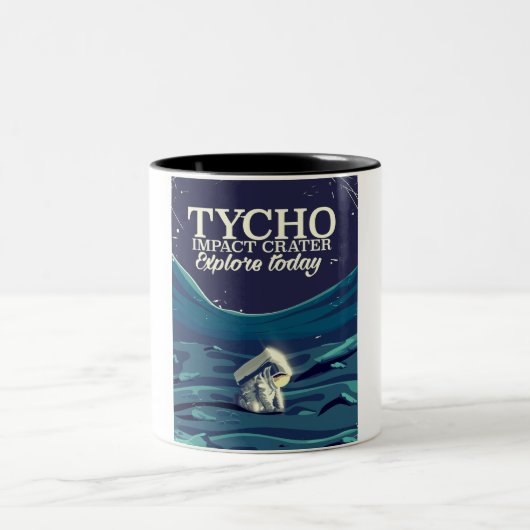 Tycho-Moon-Reiseplakat Zweifarbige Tasse (Mittel)