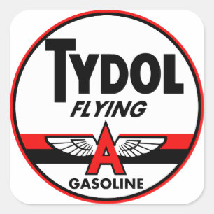 Tydol Flying Gasoline Vintage-Schild Quadratischer Aufkleber