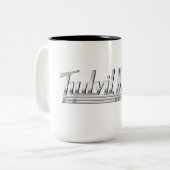 Tydvil Hotel-großes Kaffee-Tassen-Logo #3 Zweifarbige Tasse (Vorderseite Links)