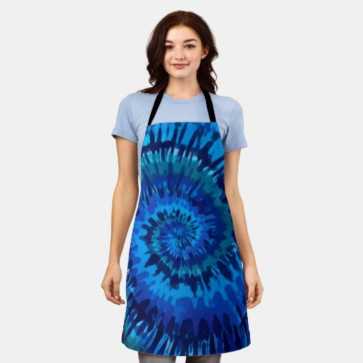 Tye-Blue All-over-Print-Schürze Schürze (Getragen)