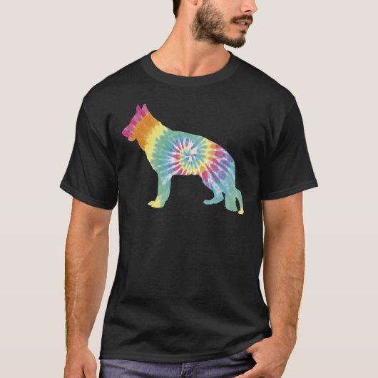 Tye Die German Shepherd T-Shirt (Vorderseite)