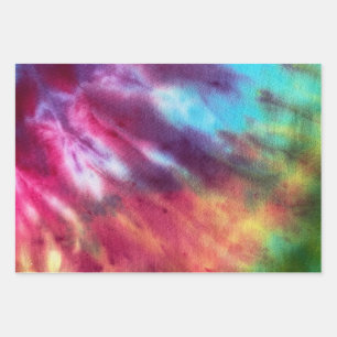 Tye Dye#10 Wrapping Paper Flat Sheet Set von 3 Geschenkpapier Set