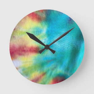 Tye Dye #3 Runde Wanduhr