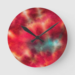 Tye Dye #4 Runde Wanduhr