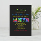 TYE DYE Bar Mitzvah Einladung (Stehend Vorderseite)