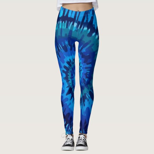 Tye-Dye-Blue Leggings (Vorderseite)