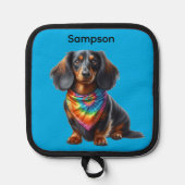 Tye Dye Dachshund Topflappen (Vorderseite)