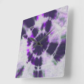 Tye Dye Komposition #1 von Michael Moffa Quadratische Wanduhr (Winkel)