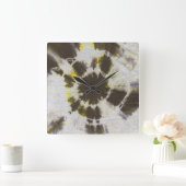 Tye Dye Komposition #2 von Michael Moffa Quadratische Wanduhr (Zuhause)