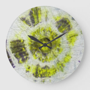 Tye Dye Komposition #3 von Michael Moffa Große Wanduhr